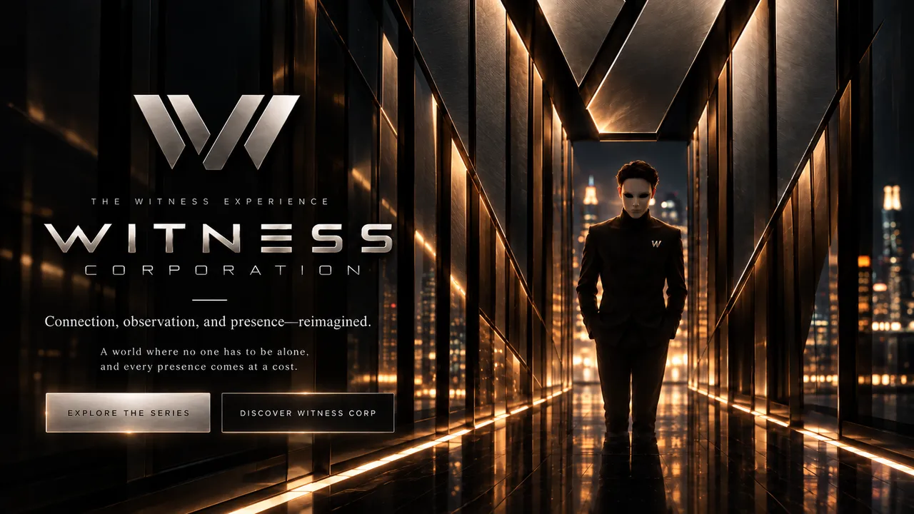 WITNESS Corporation, the Witness experience. Connection, observation, and presence, reimagined. A world where no one has to be alone, and every presence comes at a cost.
